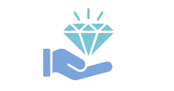 Talent Development Tuesday - Manifesting your values (icon of a hand holding a diamond)